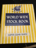 The world wide stamp stock book with approx. 50 full pages of stamps