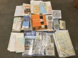 Large collection of vintage maps, marine atlas, PNW chart kits, etc - see desc and pics