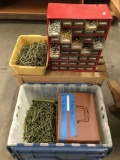 Huge collection of 8 & 16 box nails plus organizer full of hooks, washers, binders and more see pics