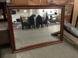 Large Mahogany wood framed mirror
