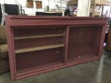 Antique sliding glass front display case hutch top