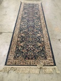 Unmarked wool floral patterned runner rug
