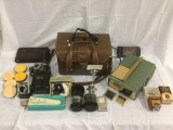 Realist 620 Deluxe slide projector w/ Imperial Chromat-o-scope, lenses, bag & more