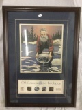 Byron Birdsall 1998 100th anniversary Klondike Gold Rush framed and matted poster print
