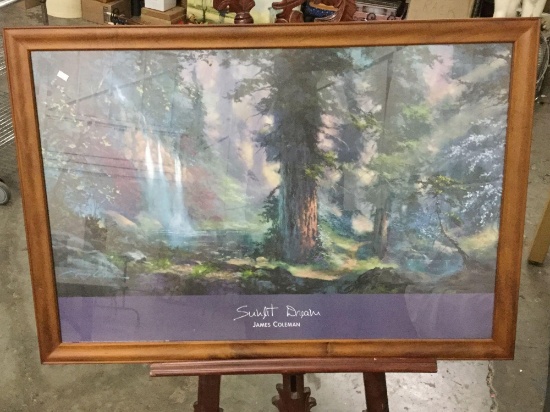 "Sunlit Dream" by James Coleman 2003 poster print in wood frame