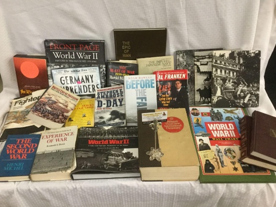 Collection of 20+ WWII era books incl "The Imperial Japanese Navy", WWII, Germany etc