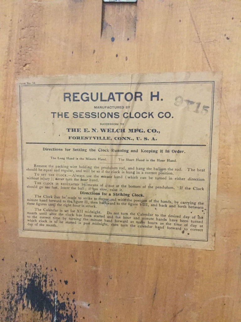 Antique Sessions Clock co Regulator H striking wall clock w/ key - nice  piece | Art, Antiques & Collectibles Antiques Antique Clocks | Online  Auctions | Proxibid