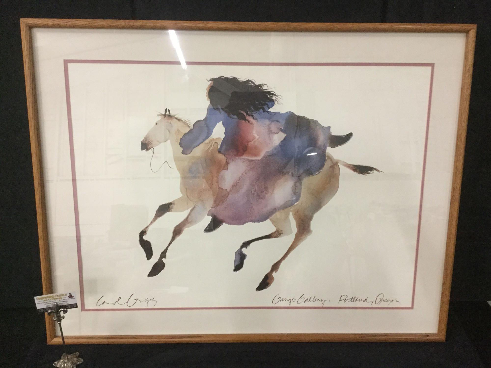 水墨画 Carol Grigg キャロルグリッグ PAINTED PONY 額縁 水墨画 Carol