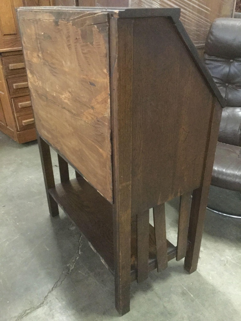 Lot Antique Late 1800 S Early 1900 S Tiger Oak Secretary Desk