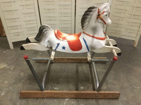 Vintage Sears Roebuck & Co. Happytime rocking horse - plastic molded horse