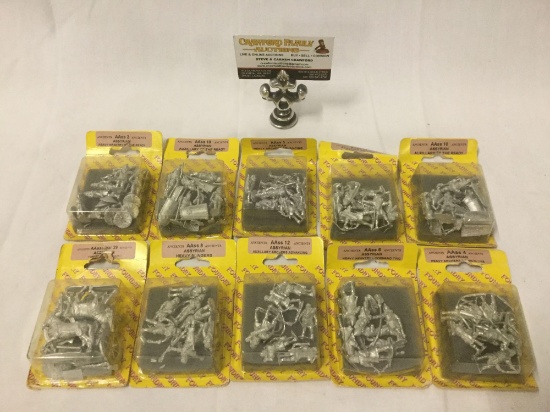 10 packs of The Foundry LTD Assyrian pewter figurines - 9 sealed! see desc for details