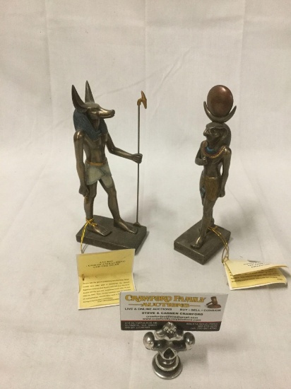 2 piece lot of Myths and Legends - Egyptian Collection Metal statuettes by Veronese, 2002