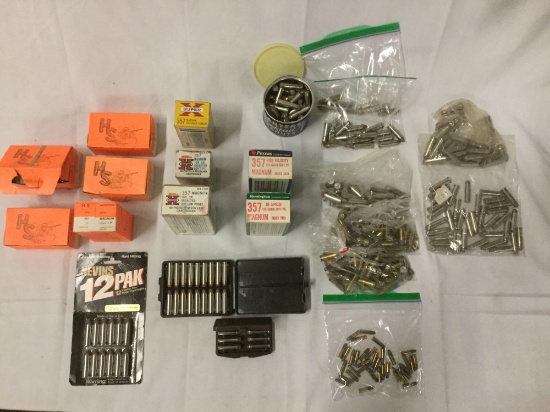 Huge lot of 500 rounds of ammo incl. 5 boxes of HS Munitions, 357 Magnum hollow points and more