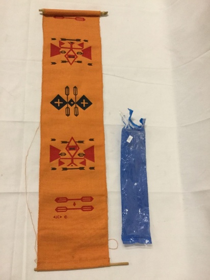 Saddle Lake Indian Reserve of Alberta Canada, Cree Native American cloth banner art tapestry