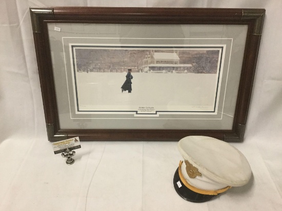 Westpoint US academy print by Paul T Steuckle, "Crossing the Plain" signed & #'d 410/1000 COA + cap