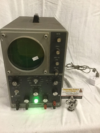 Laboratory Oscilloscope Heathkit model 10?12 - tested as much as we can - turns on and appears to