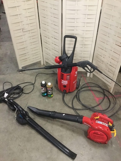 Power Washer H110 1400psi turbo power and Homelite leaf blower + more see desc