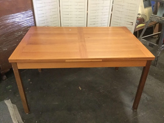 Modern mid century style maple extending dining table made in Denmark