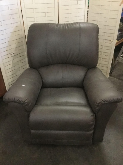 La-Z-Boy reclining chair with dark brown imitation leather upholstery