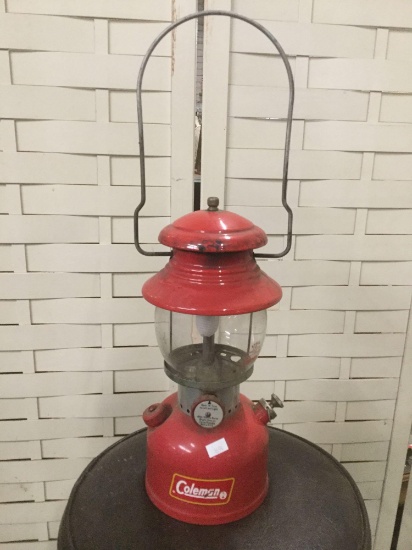 RARE vintage red Coleman gas camping lantern