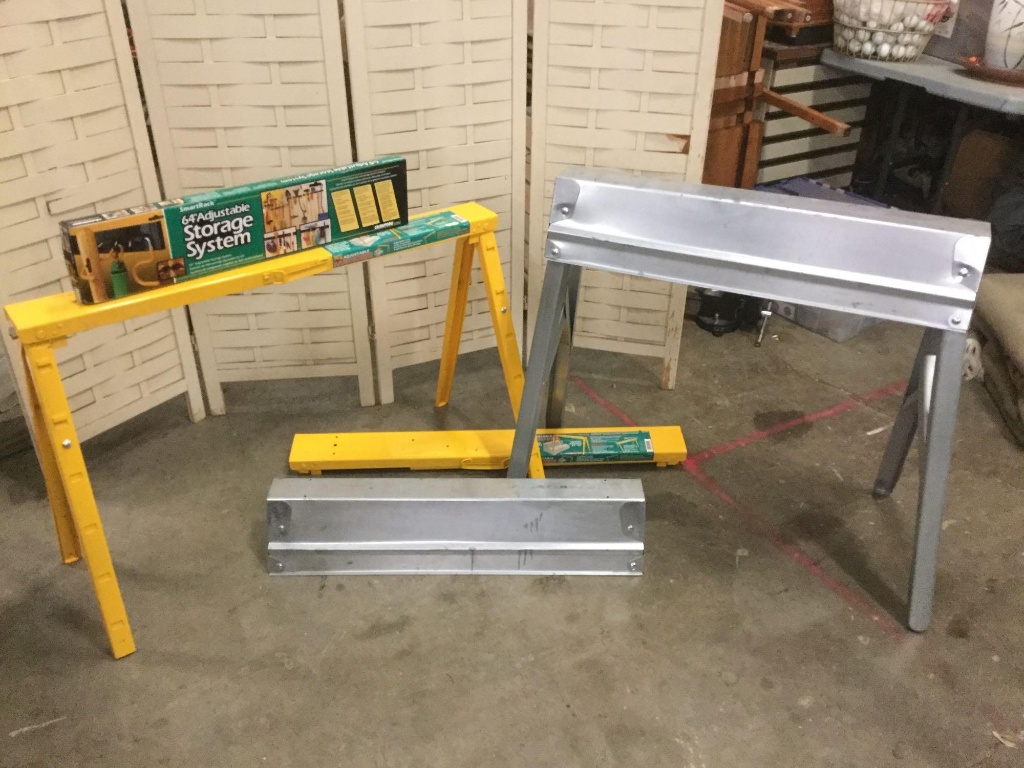 2 portable metal adjustable sawhorse 