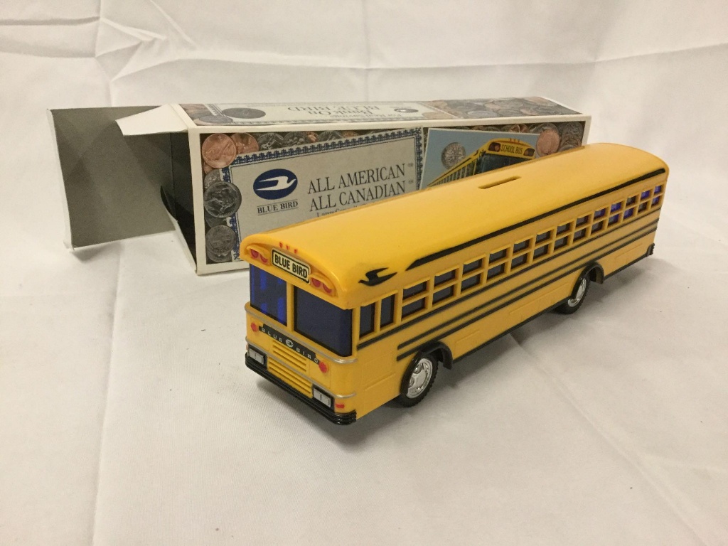blue school bus toy