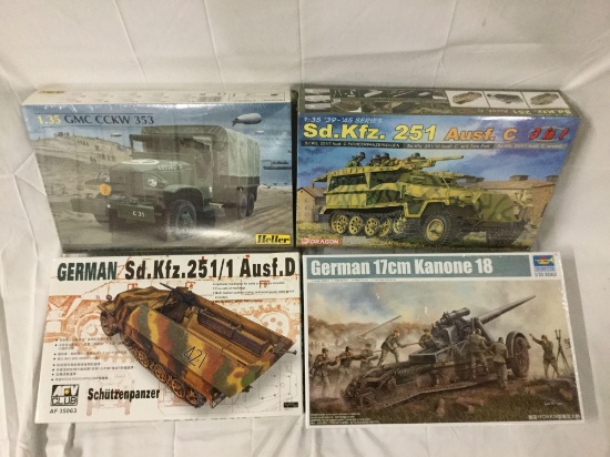 4x plastic military model kits 1/35 scale - Heller, Dragon, Schutzenpanzer, ARV Club etc