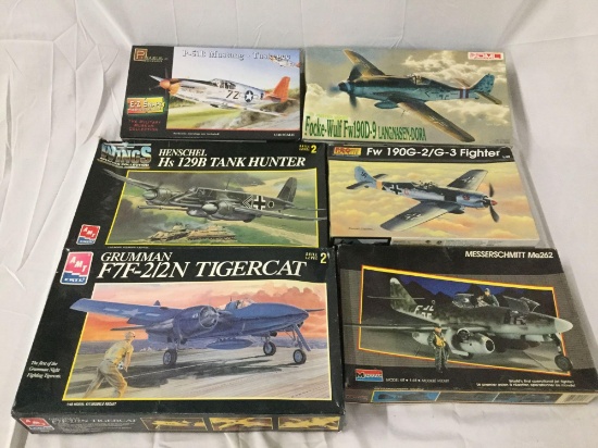 6x military plastic model kits 1/48 scale - Pegasus, Tuskegee, DML, AMT-ERTL, Revell, Gurmman etc