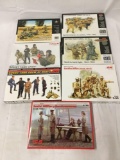 7 assorted Russian and other infantry model kits 1/35 scale - MiniArt, ICM, MB, etc see desc