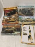 6 German military models all 1/35 scale - Testors Car, Trumpeter, Dragon panzer, Cyber Hobby etc