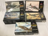 5 Accurate Miniatures plane model kits, 1/48 scale. TBF-IC Avenger, Il Yushin IL2-M3 Stormovik +