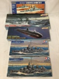 5 assorted Naval Ship model kits, 1/350 scale. Zhengdefu Gremyashchy Missile Destroyer + 4 more