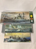 3 Boat Model Kits - MiniHobby Models USS Arizona, Glencoe Models World War 1, etc