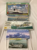 5x 1/350 scale military model kits - USS Coronado, Tamiya Destroyer, Zvezda Cruise, etc see desc