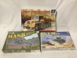 3 SEALED Model Kits, 1/35 scale. Italeri, Revell MASH 4077th Bell H-13H Helicopter, etc