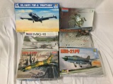 6x military plastic model kits 1/48 scale - Trumpeter, US Navy, Monogram, Academy MiG, Hasegawa etc