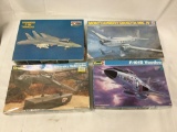 4 model kits 1/72 scale - Hasegawa Grumman, ESCI Montgomery Dakota, Revell Skycrane, Revell Voodoo
