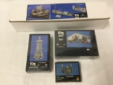 4 NIb Verlinden Productions 1/35 scale scenery model kits - Small River Barge, Waterpump, etc see