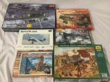 6x Historical and military plastic model kits, 1/72 scale - Roden, ICM, Testors, Heller etc
