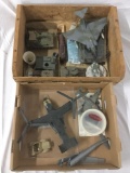 Lot of started military model kits, tanks, planes, trains and more.