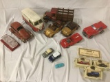 Collection of decorative classic cars and vehicles, Volkswagen, Chevron etc see pics