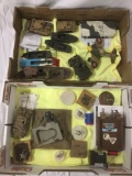 Lot of finished and started military plastic model kits, painted pewter warrior figures + more