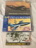 3x military plastic model kits, 1/72 scale: Sword F3D-2 Skyknight Over Korea and Red Rippers, Revell