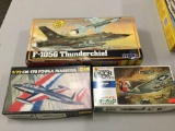 3 1:72 scale Military Aircraft plastic model kits by MPC, Heller, Hasegawa