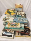 Massive lot of assorted model kits, planes tanks and boats all by various makers - as is incomplete