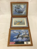 3 framed pictures of WWII Aircraft