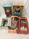 5 assorted dolls in boxes - Lissi Fashion from Bavaria, Collectors Choice, Bisque, etc see desc