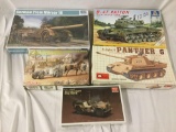 5x military plastic model kits 1/35 scale - Trumpeter, Italeri, Dragon Horse Drawn Gun, Academy etc