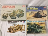 4x military plastic model kits 1/35 scale - Academy, Tamiya, Africa Corps, and more