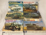 6x Italeri military plastic model kits 1/35 scale - Mercedes Benz truck, tanks, Sherman ++